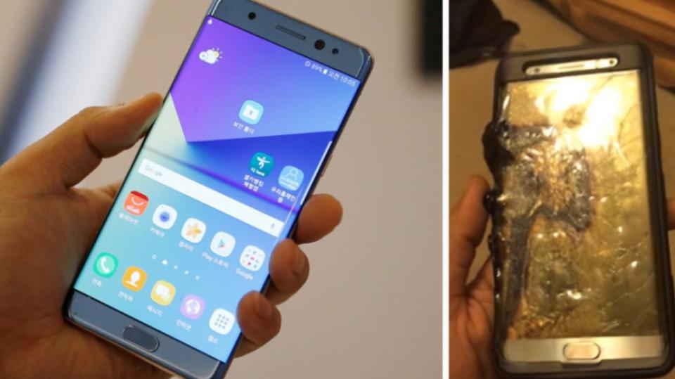 Vybuchující Galaxy Note 7